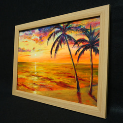 油絵 絵画【夕日の海辺】 6枚目の画像