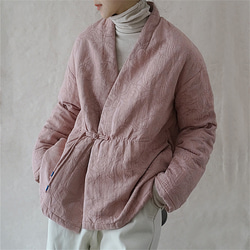 ピンクのリラックスフィットロングスリーブジャケット 1枚目の画像