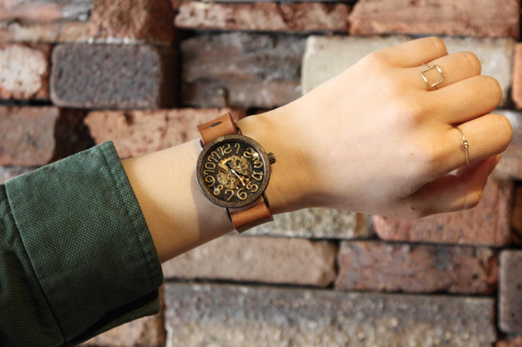 ◆真鍮製　手巻式手作り腕時計◆ LBM-2051 5枚目の画像
