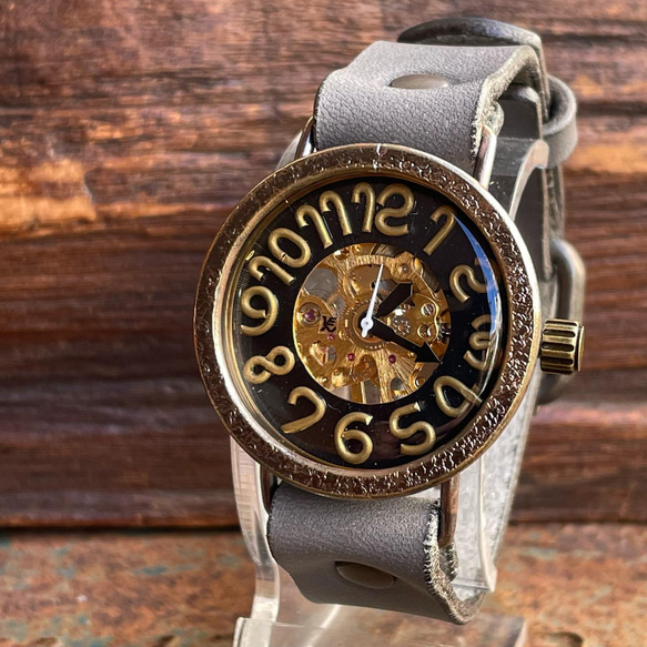 ◆真鍮製　手巻式手作り腕時計◆ LBM-2051 1枚目の画像
