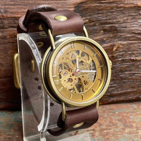 ◆真鍮製　手巻式手作り腕時計◆ LBM-2048 1枚目の画像