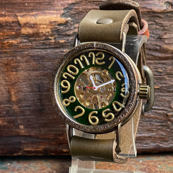 ◆真鍮製　手巻式手作り腕時計◆ LBM-2044-CBG 1枚目の画像