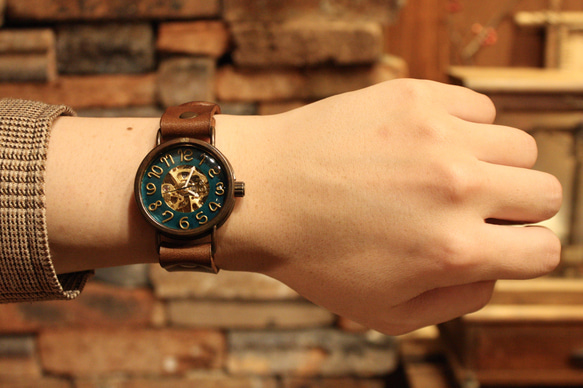 ◆真鍮製　手巻式手作り腕時計◆ LBM-2044-CBG 4枚目の画像
