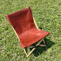 栃木レザー アウトドアチェア大 レザーチェア レザースツール プレゼント 革 椅子 いす 折りたたみ Polilavo 2枚目の画像