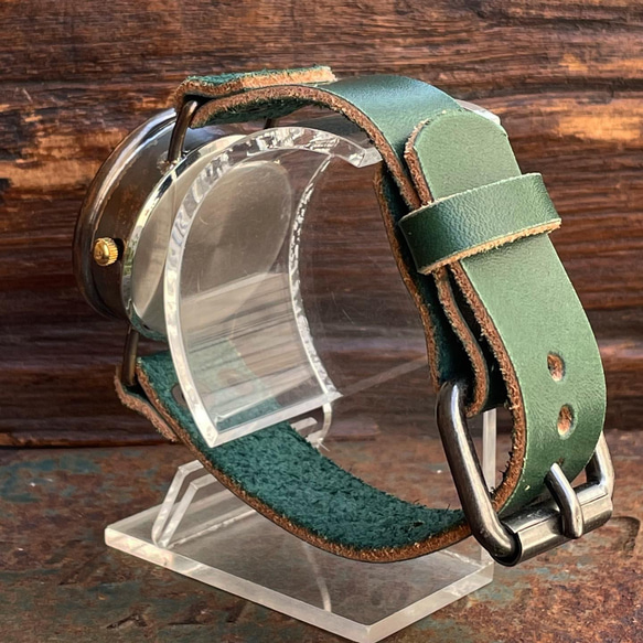 ◆真鍮製　クォーツ式手作り腕時計◆ LBQ-3095 2枚目の画像