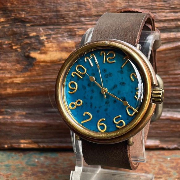 ◆真鍮製　クォーツ式手作り腕時計◆ LBQ-3092-CBS 2枚目の画像