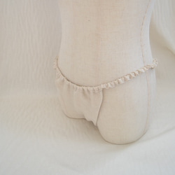 ヘンプ100％　Tバックショーツ　ふんどしパンツ　リラックスシ　締め付けない　涼やか　麻　蒸れにくい　生成り　HEMP 6枚目の画像