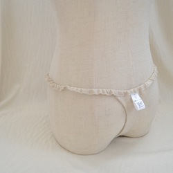 ヘンプ100％　Tバックショーツ　ふんどしパンツ　リラックスシ　締め付けない　涼やか　麻　蒸れにくい　生成り　HEMP 4枚目の画像