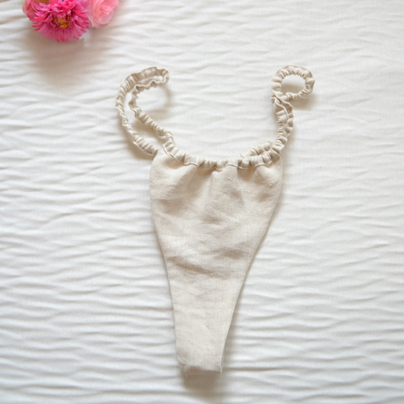 ヘンプ100％　Tバックショーツ　ふんどしパンツ　リラックスシ　締め付けない　涼やか　麻　蒸れにくい　生成り　HEMP 1枚目の画像