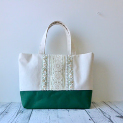 honami　インド刺繍トートバッグホワイト　ハンドメイド b8982512e9006ef985bda6062238b7