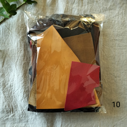 【送料込】革のハギレセット10　牛ヌメ革　ピッグスキンレザー　カラフル 3枚目の画像