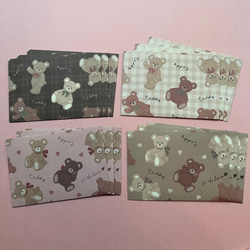 送料込み くまちゃん折り紙 ミニ封筒 4柄×各3枚12枚セット︎ 包装紙