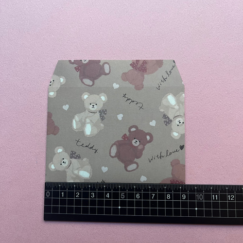 送料込み くまちゃん折り紙 ミニ封筒 4柄×各3枚12枚セット︎ 包装紙