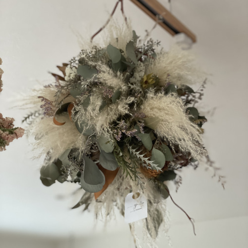 ドライフラワー 吊り下げ フライングリース リース yLF 通販