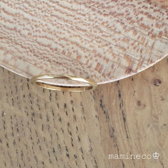 4号サイズ ステンレス製 イエローゴールドリング  カットタイプ 指輪 4枚目の画像