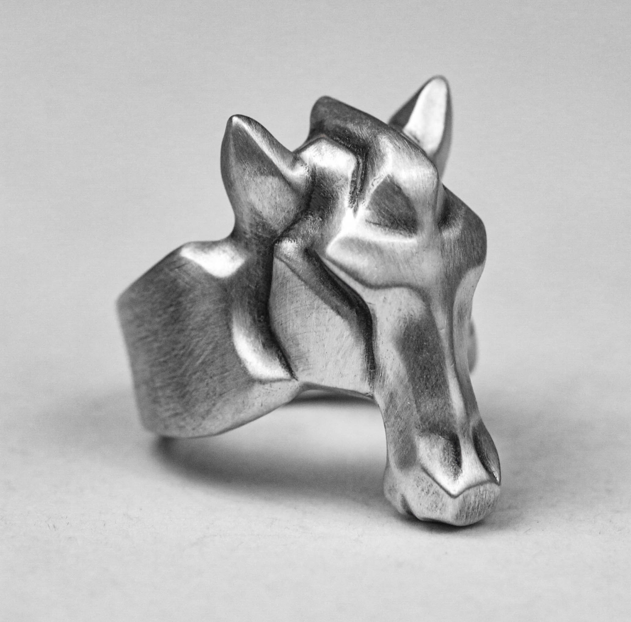 馬の家族のリング、馬の付属品、乗馬リング、ヴィンテージ純銀製の馬のリング、銀の動物のリング、野生の馬のリング