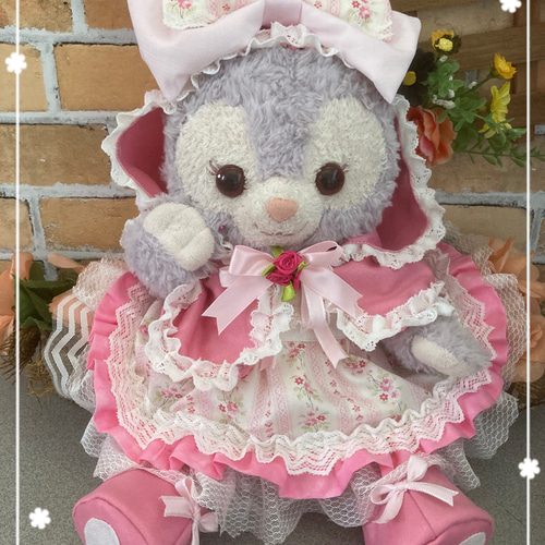 リーナベルS ピンク花柄ワンピース6点コスチューム 赤チェック