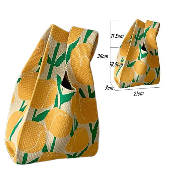 鬱金香リバーシブルミニトートバッグ 太陽花環保袋/ 便當袋/ 收納袋 第2張的照片