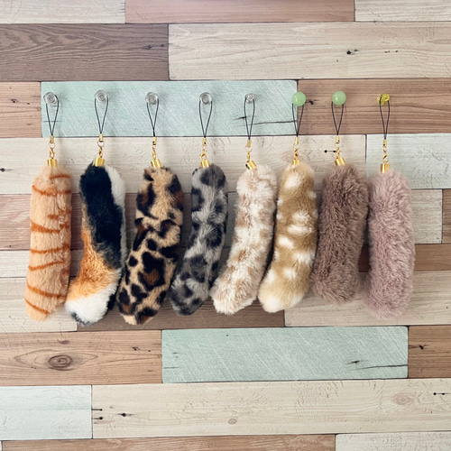 ねこのしっぽ 三毛猫 しっぽストラップ しっぽキーホルダー 猫 アニマルボア