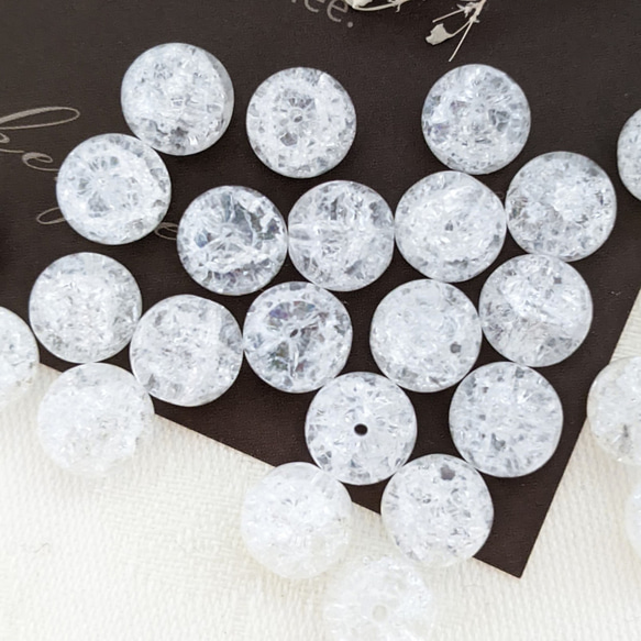 天然石 クリスタル クラック 8㍉ 10個 水晶 貫通穴 ビーズ 5枚目の画像