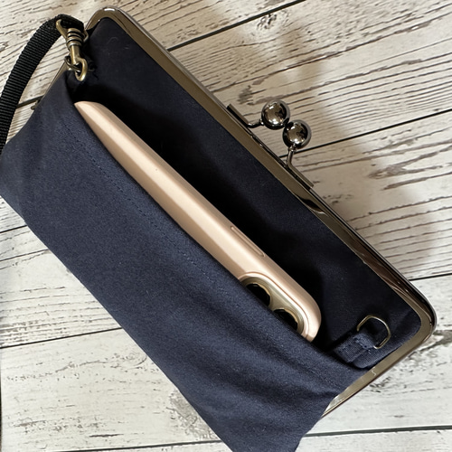 【希少】skyful お財布 ショルダー ハンドメイド 即売会参加にオススメ！お財布ショルダーバッグ スモーキーピンク