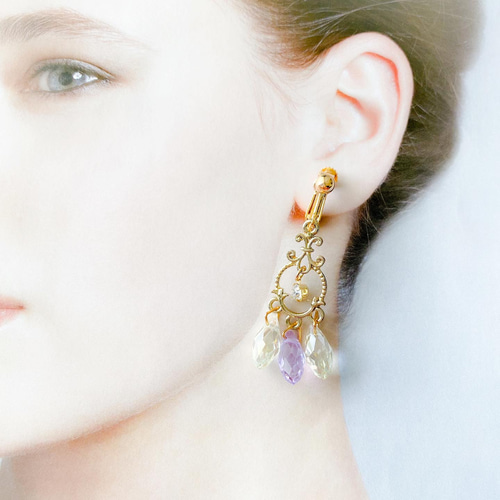 noakoma ＊ jasmine - purple イヤリング 3点 セット ＊ アレルギー  