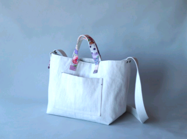 パッチワーク持ち手　2Wayショルダーバッグ