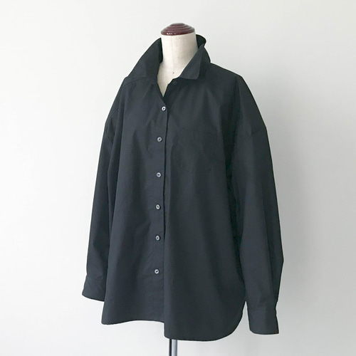 DESIGNWORKS 黒 コットンオーバーブラウス
