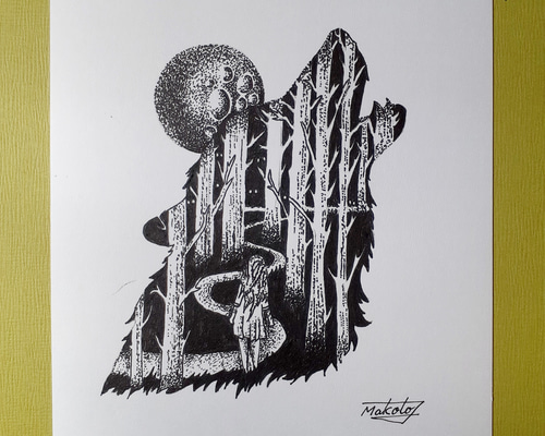 TOYAMAde. y10a4 【HIRU】絵画 1点ものアート イラスト