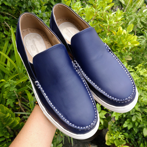 ◇新色ネイビー◇本革ローファー◇男女兼用◇スニーカーソール仕様