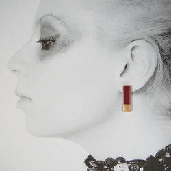 【オーダーページ】ロング美濃焼ラメピアス(ボルドー)　ピアス / イヤリング 6枚目の画像