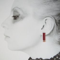 【オーダーページ】ロング美濃焼ラメピアス(ボルドー)　ピアス / イヤリング 7枚目の画像