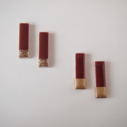 【オーダーページ】ロング美濃焼ラメピアス(ボルドー)　ピアス / イヤリング 1枚目の画像