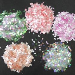 ネイルやレジンに　デコパーツ　桜花弁　 5色ミックス　5g　プラスチック 2枚目の画像