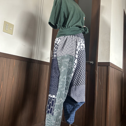 浴衣リメイク サルエルパンツ 男女兼用 キュロット・ワイド