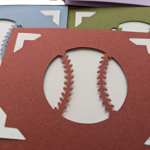 野球ボールカード (エンボス紙) 5枚 メッセージカード