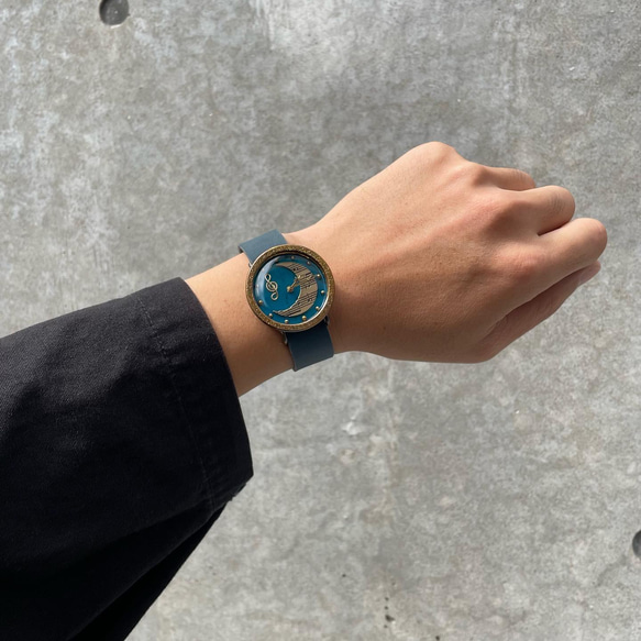 ◆『MOON』　クォーツ式手作り腕時計◆LBQ-3088-MOON 4枚目の画像