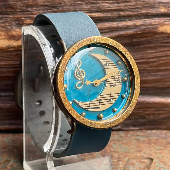 ◆『MOON』　クォーツ式手作り腕時計◆LBQ-3088-MOON 2枚目の画像