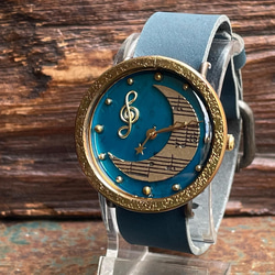 ◆『MOON』　クォーツ式手作り腕時計◆LBQ-3088-MOON 1枚目の画像
