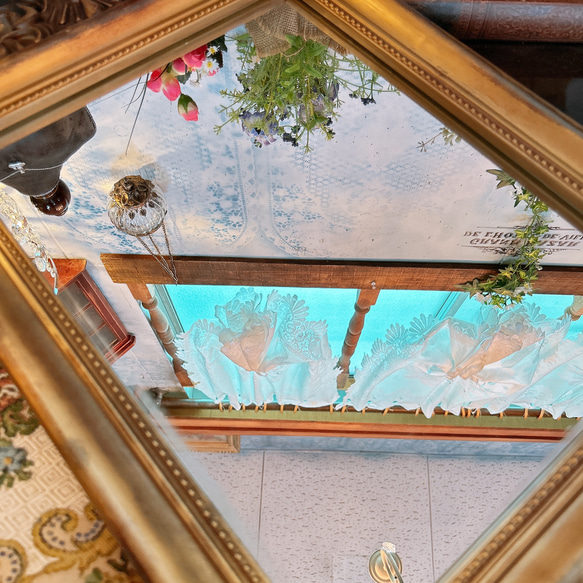 アンティークな部屋  おしゃれな鏡 一面鏡 No.6 ウォールミラー 1枚 壁掛け鏡 gold 8枚目の画像