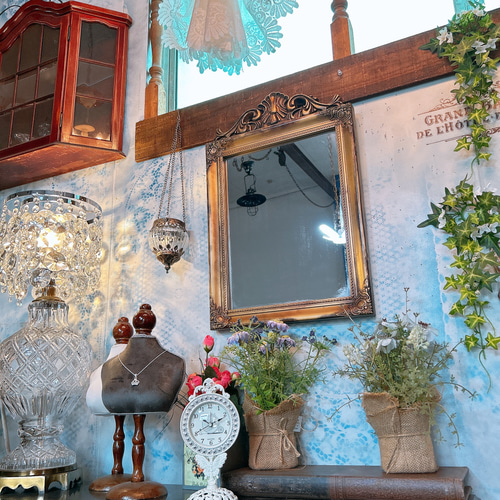 アンティークな部屋 おしゃれな鏡 一面鏡 No.6 ウォールミラー 1