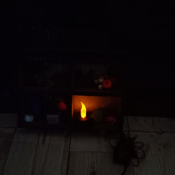 ハロウィンの飾り棚＾＾かぼちゃ　LEDライト　木の実　グリーンアレンジ＾＾ 7枚目の画像