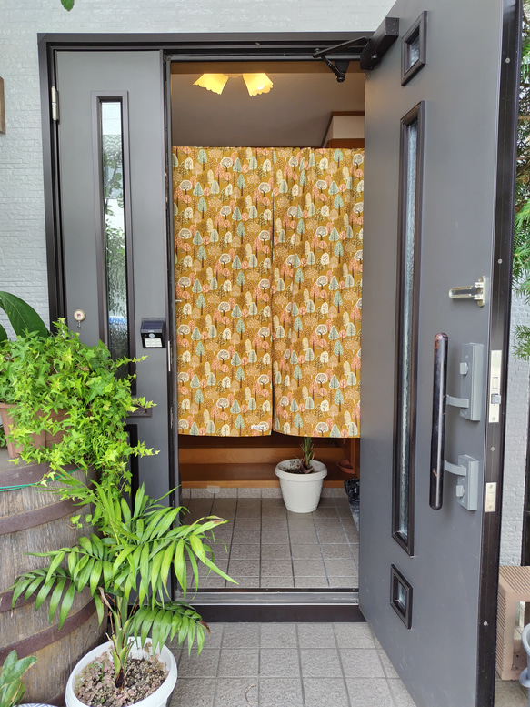 コットンのれん/間仕切りカーテン/目隠し 丈120cm、横巾98cm /北欧