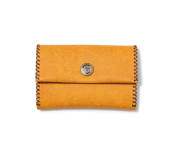 色鮮やかなプエブロレザー財布[イエロー]/Compact Wallet[ YELLOW]/キャッシュレス ミニ財布 2枚目の画像