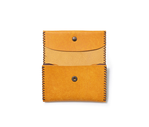 色鮮やかなプエブロレザー財布[イエロー]/Compact Wallet[ YELLOW]/キャッシュレス ミニ財布 4枚目の画像