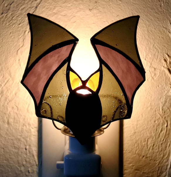 コウモリ ナイトランプ ステンドグラス ハロウイン 7枚目の画像