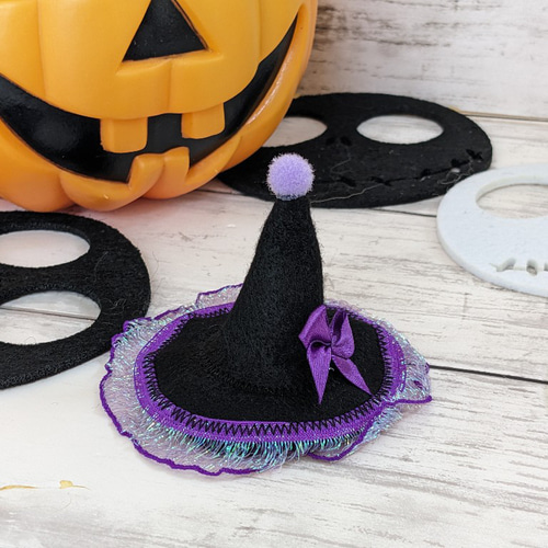 ベビー/キッズ 黒/紫 ハロウィンコスプレ ハロウィンハット とんがり