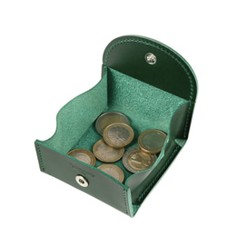 本革コインケース　イタリアのタンナー「ワルピエ社」製　ブッテーロレザーを使用したコインケースです。(グリーン) 5枚目の画像