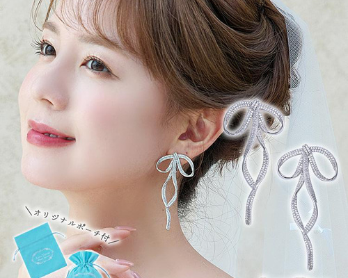 ☆❤️ りぼん　薔薇　パール　ジルコニア　ピアス　イヤリング　ハンドメイド ☆❤️ りぼん 薔薇 パール ジルコニア ピアス イヤリング ハンドメイド