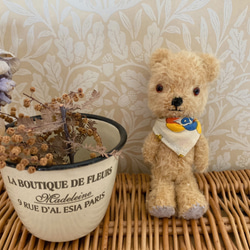 ☆junkな木箱シリーズ☆ いちごミルクカラーのうさちゃん テディベア